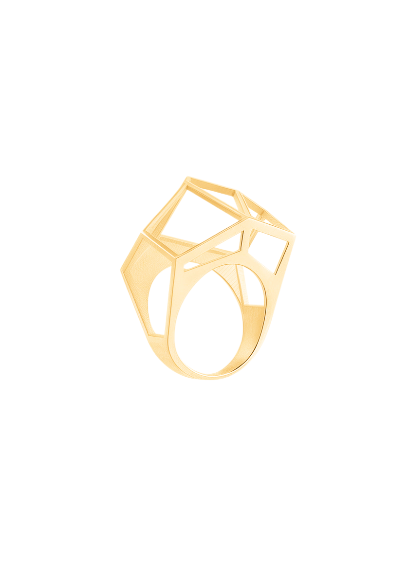 Yellow Gold Small Cage Ring
