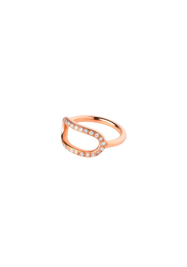 Diamonds and Pink Gold Lea Ring