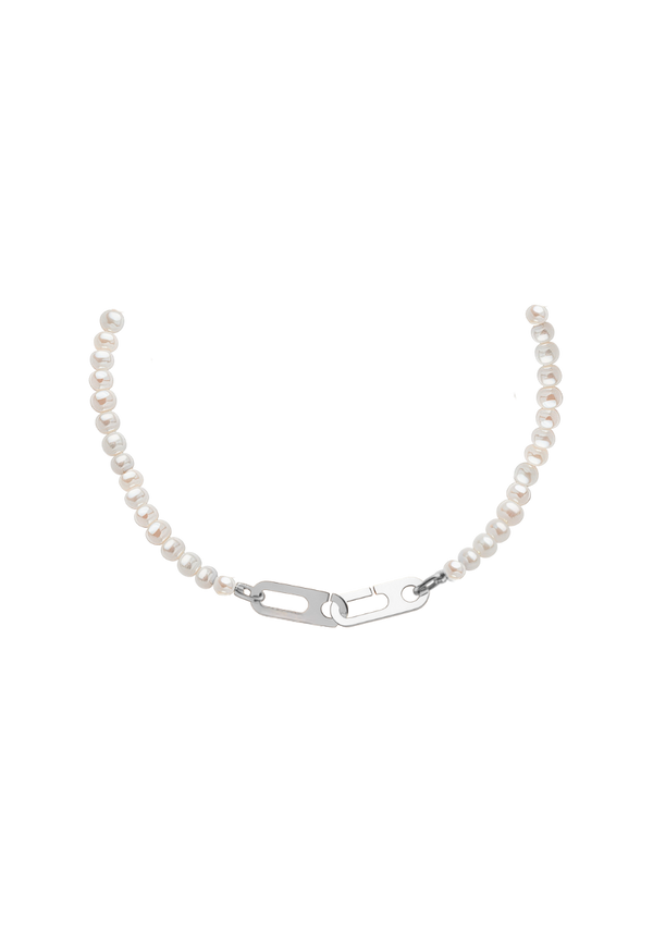 Yellow Gold XS Circe Cuff White Freshwater Pearls Necklace