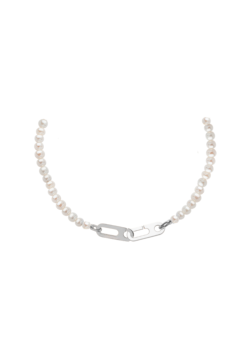Yellow Gold XS Circe Cuff White Freshwater Pearls Necklace