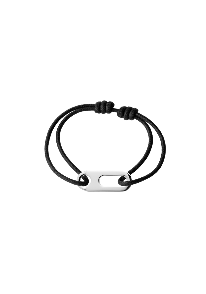 Large "O" Circé Helios Silver Cord Bracelet