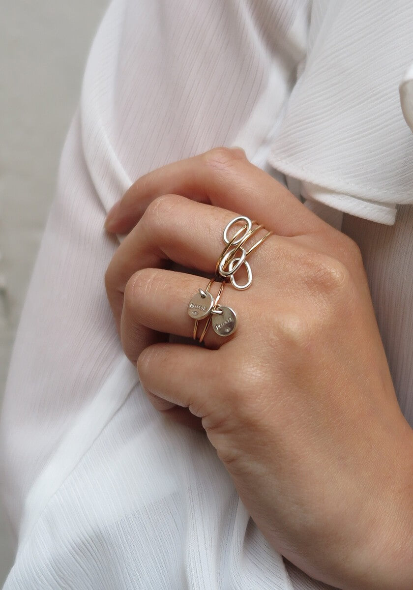 Bague Bubbies Médaille BB Or et Argent