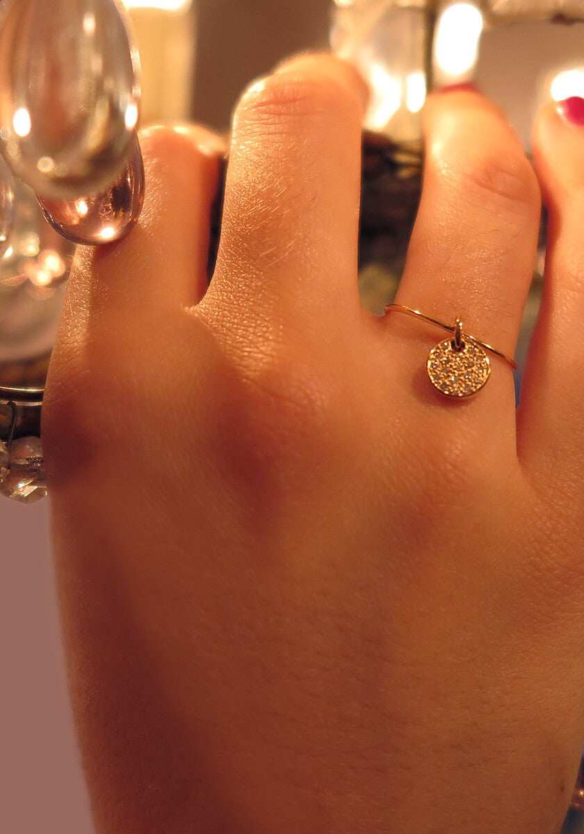 Bague Bubbies Médaille BB Or Rose et Diamants