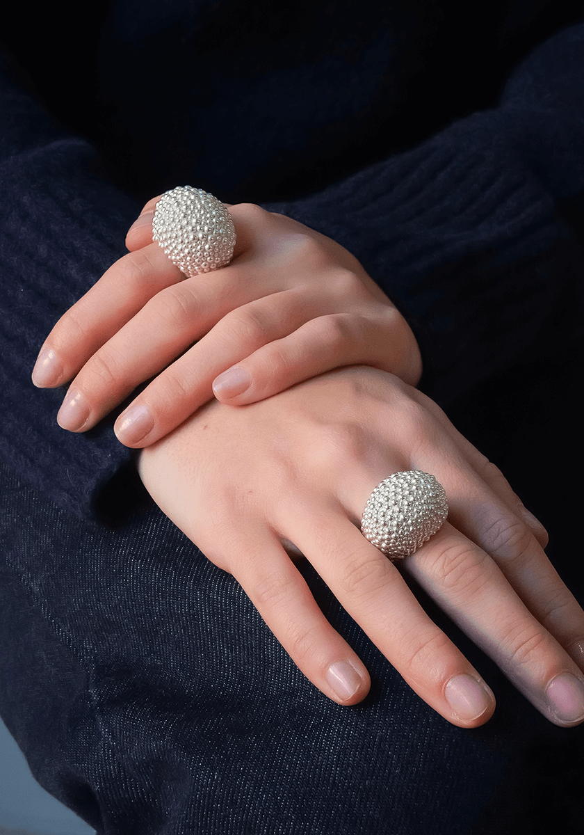 Bague Champagne Texturée