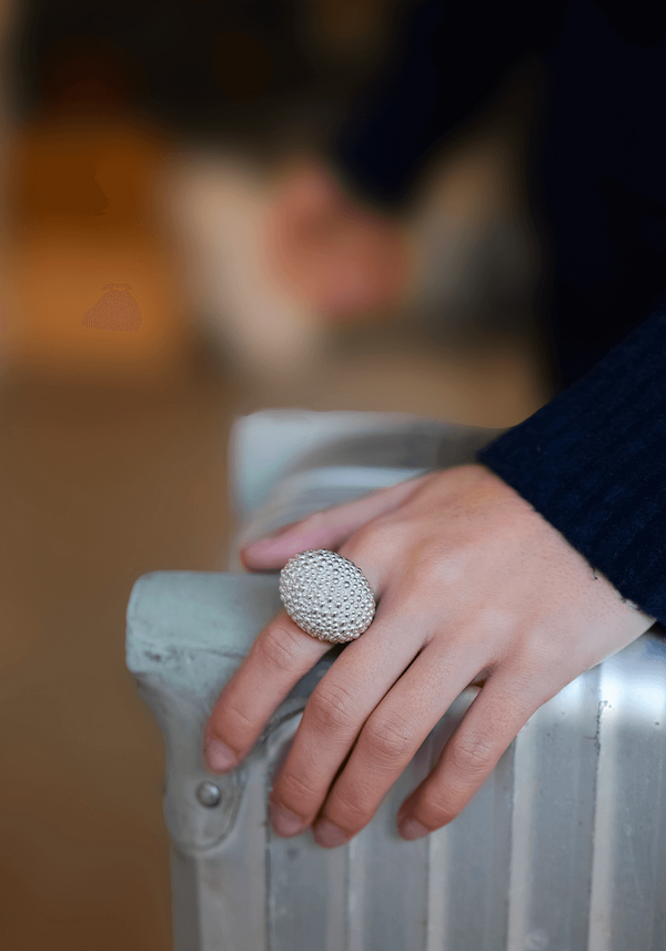 Bague Champagne Texturée