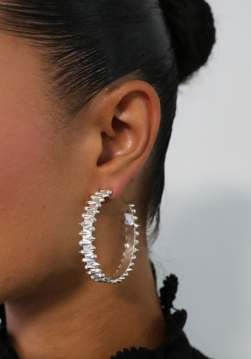 Boucle d'oreilles Créoles Clous Enlacés Grand Modèle