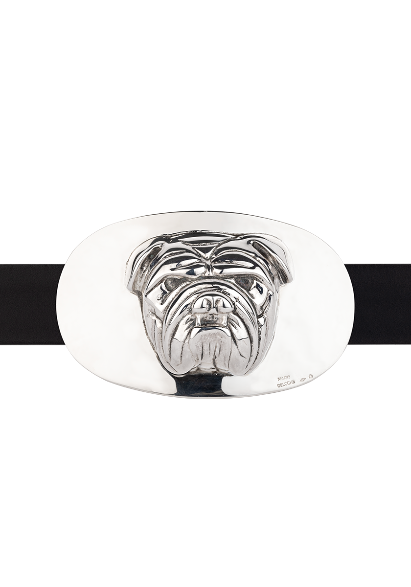Boucle de Ceinture Bouledogue avec cuir
