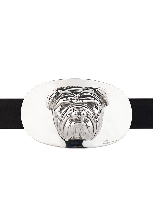 Boucle de Ceinture Bouledogue avec cuir