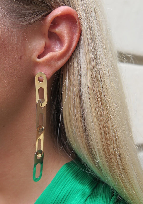 Boucles d'oreilles Circé Or Bicolore 4 Maillons