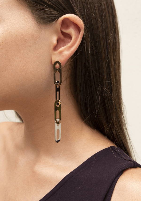 Boucles d'oreilles Circé Or Bicolore 4 Maillons