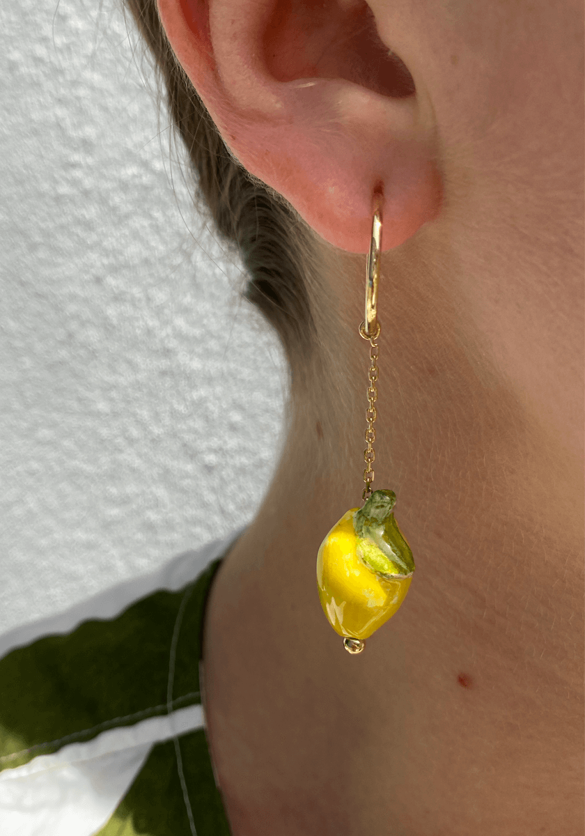 Boucles d'oreilles Citron Or Jaune Petit Modèle
