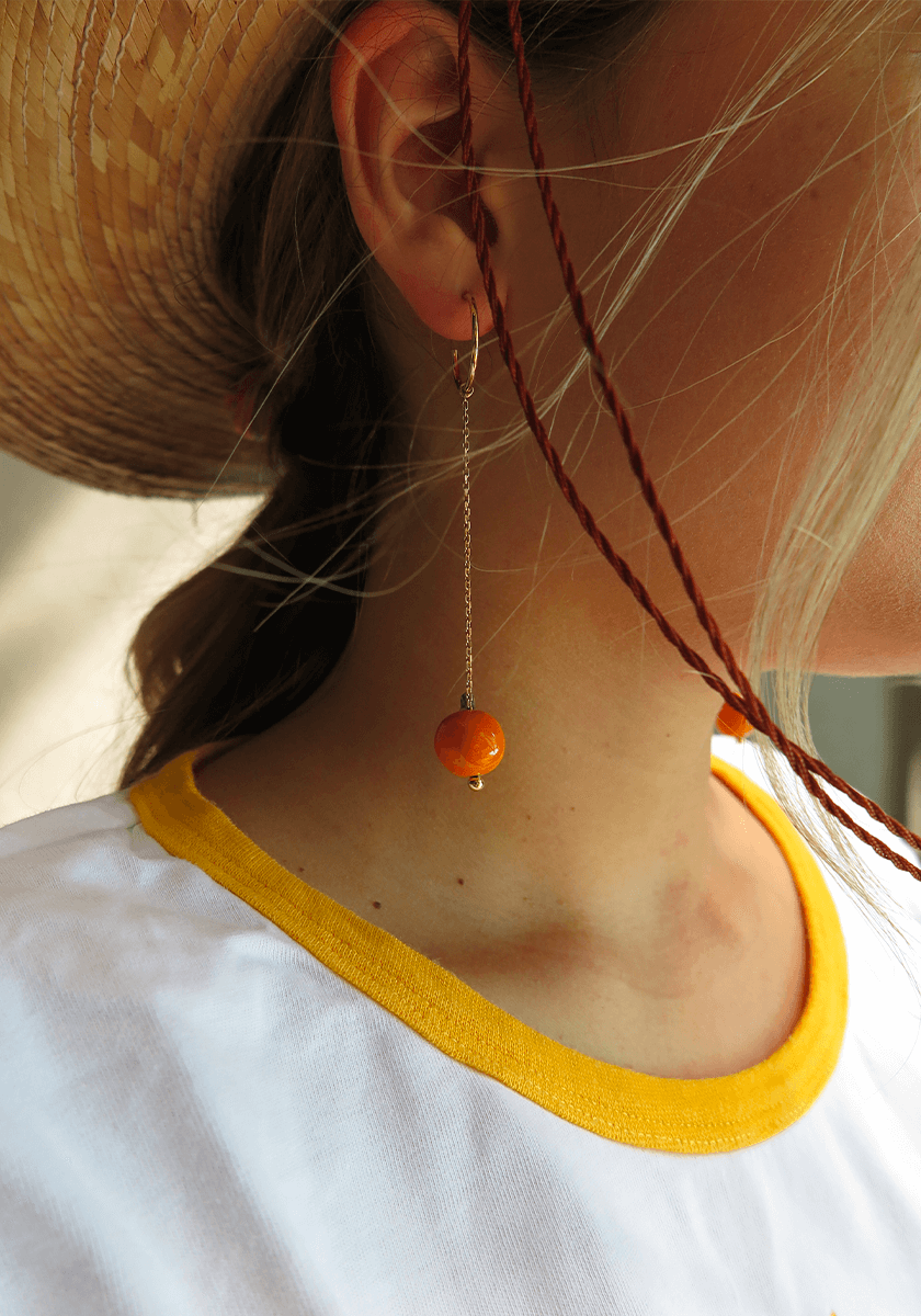 Boucles d'oreilles Clémentine Or Jaune Grand Modèle