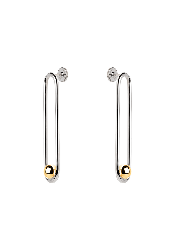 Boucles d'oreilles Nina Grand Modèle Or Jaune et Argent