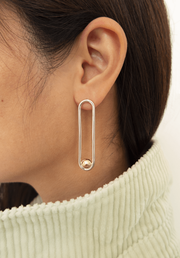 Boucles d'oreilles Nina Grand Modèle Or Jaune et Argent