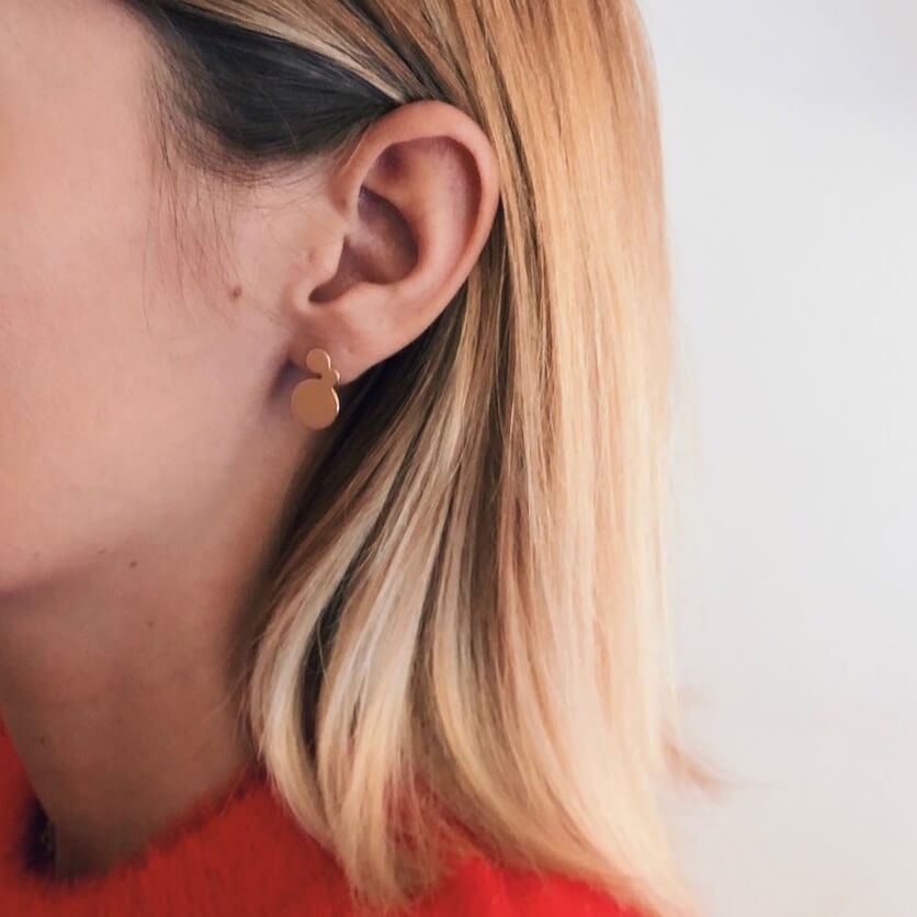 Boucles d'oreilles Nuage Or Rose