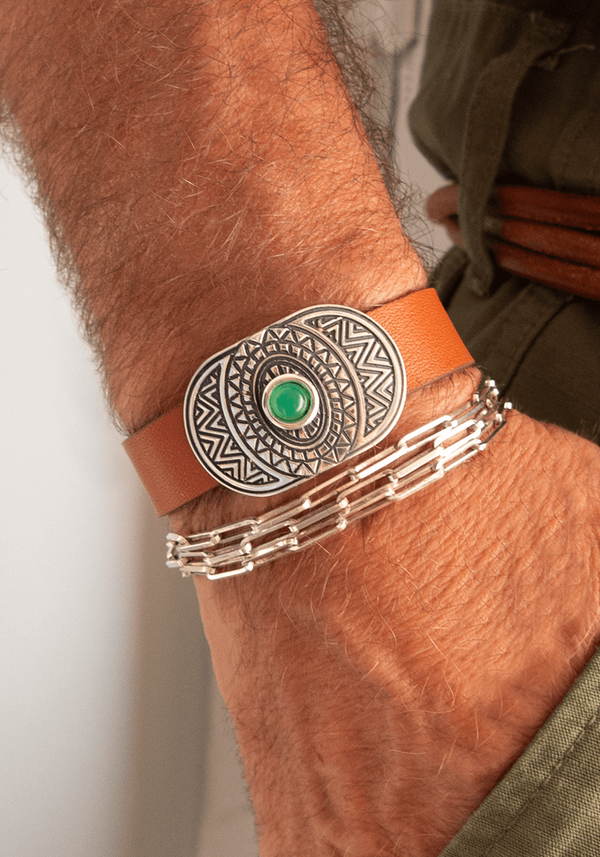 Bracelet Cuir Dallas avec Pierre