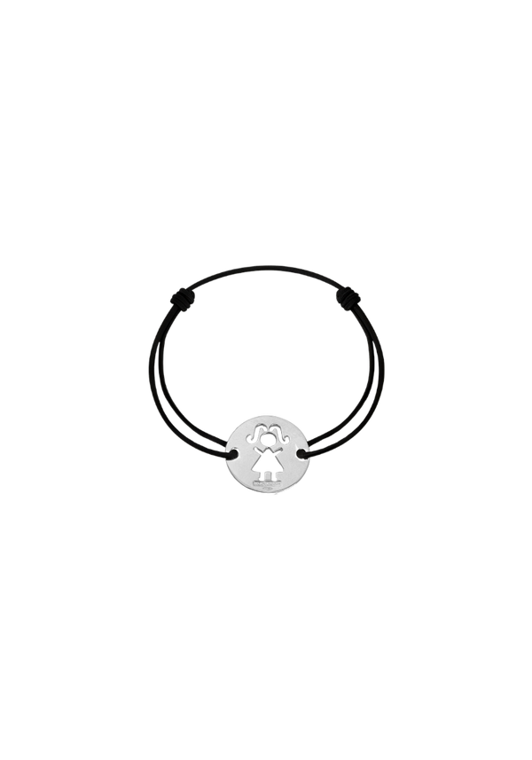 Hollowed Out Boy Medal Cord Bracelet