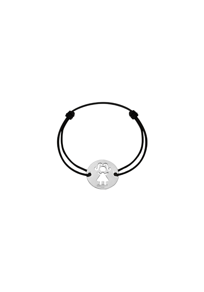 Hollowed Out Boy Medal Cord Bracelet