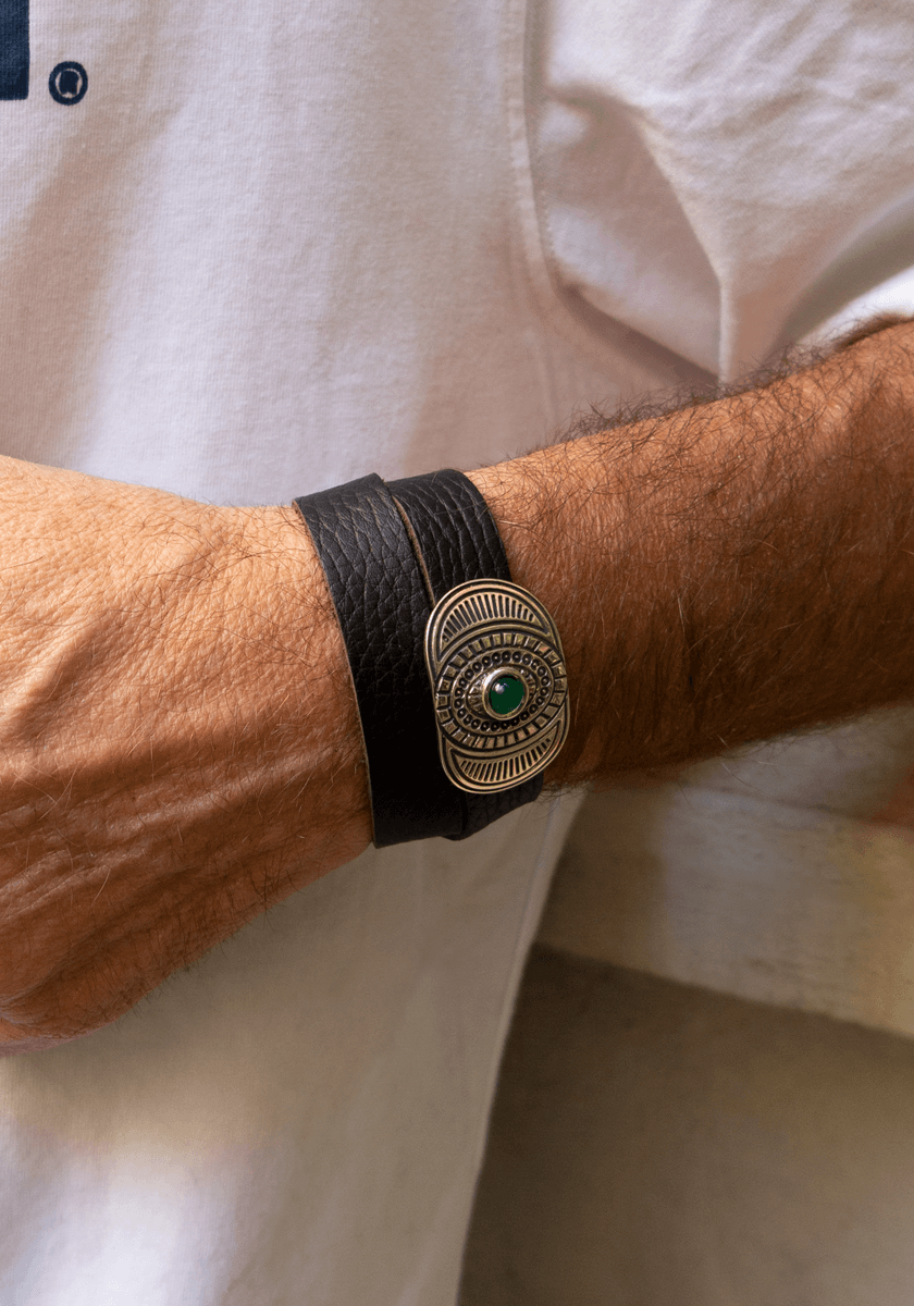Bracelet Cuir Houston avec pierre