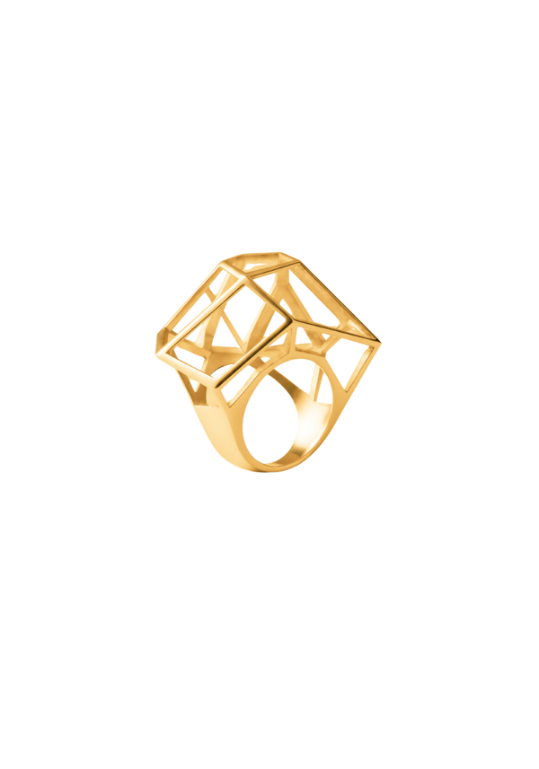 Bague Cage Grand Modèle Or Jaune