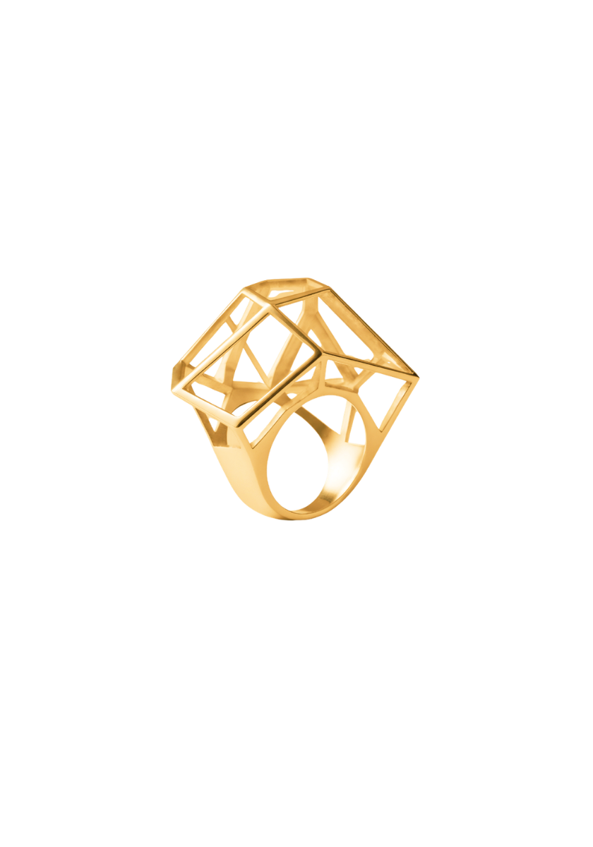 Yellow Gold Large Cage Ring