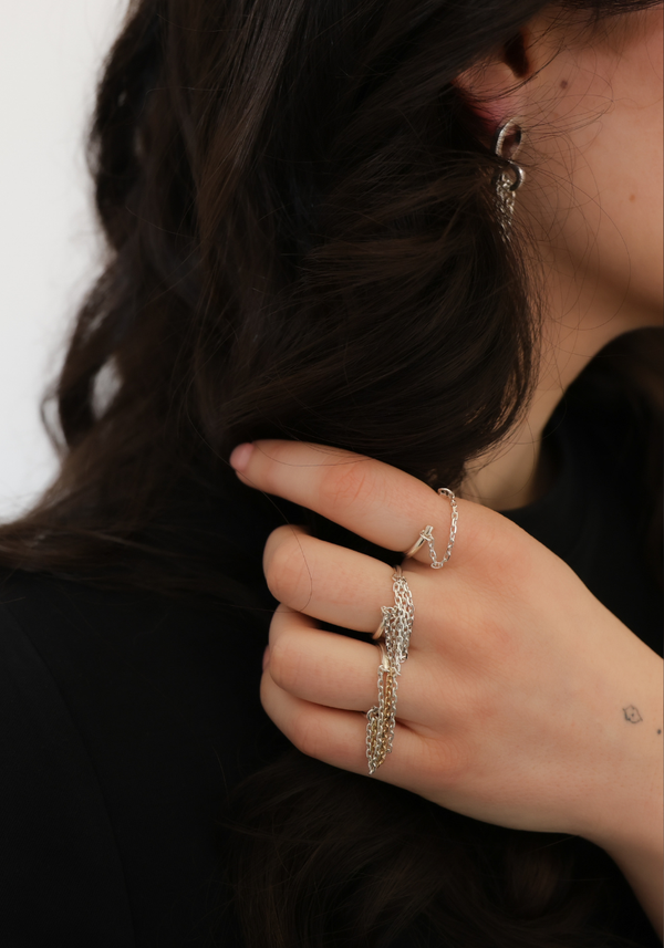 Bague Cascade Simple Or Jaune et Argent