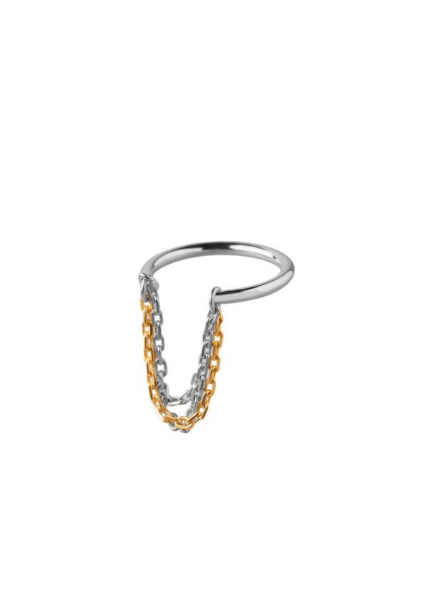 Bague Cascade Triple Or Jaune et Argent
