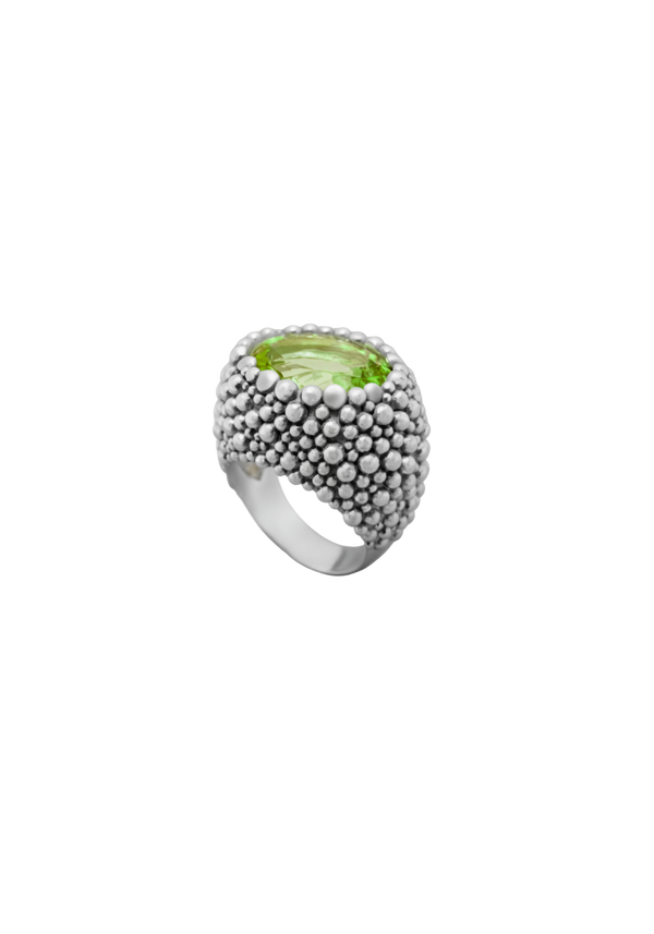 Textured Champagne Ring with Stone