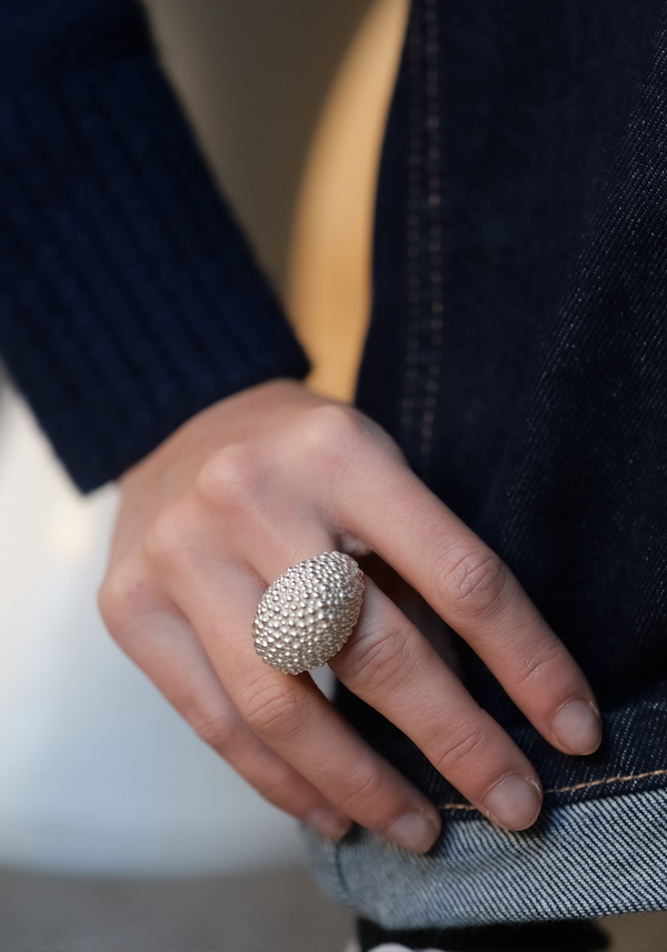 Bague Champagne Texturée
