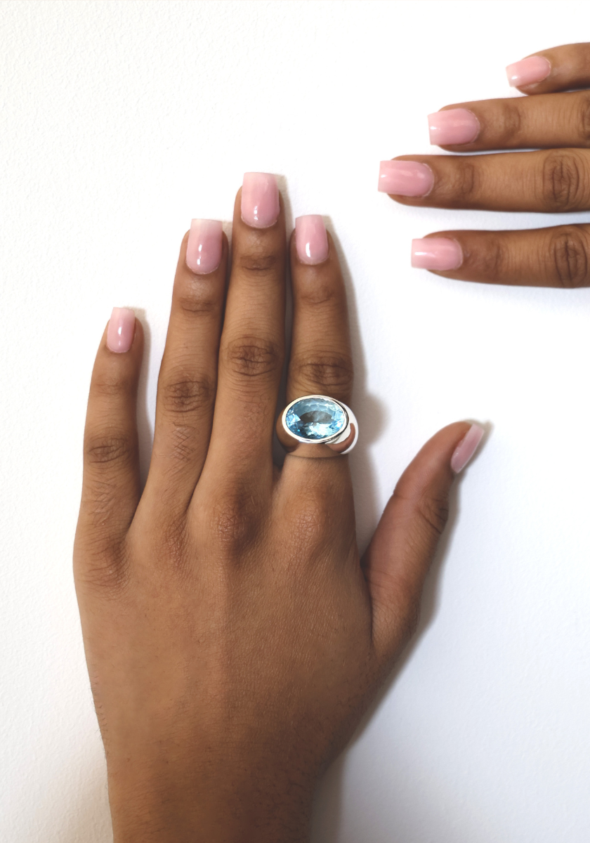 Bague Champagne avec Pierre