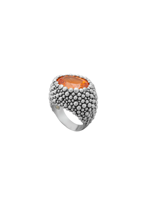 Textured Champagne Ring with Stone