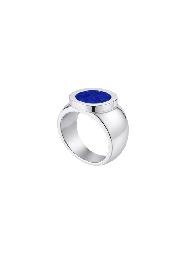 Bague Chevalière Bicolore Petit Modèle Argent et Pierre