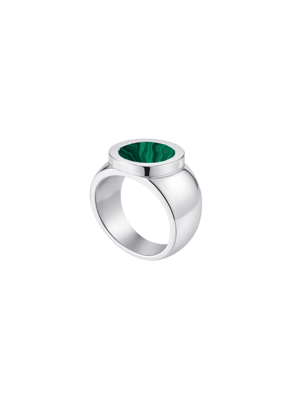 Bague Chevalière Bicolore Petit Modèle Argent et Pierre