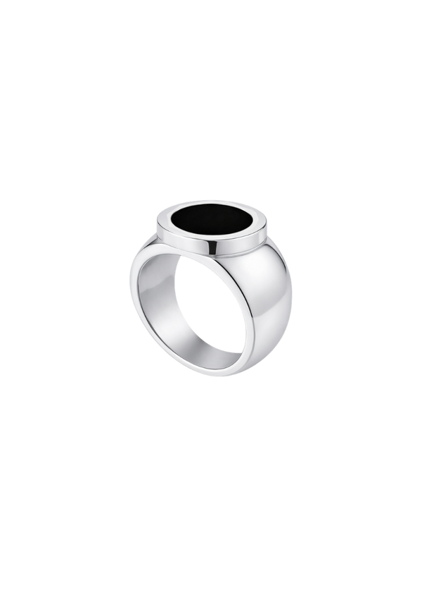 Bague Chevalière Bicolore Petit Modèle Argent et Pierre