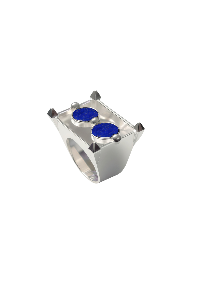 Rectangular Intertwined Stud Signet Ring