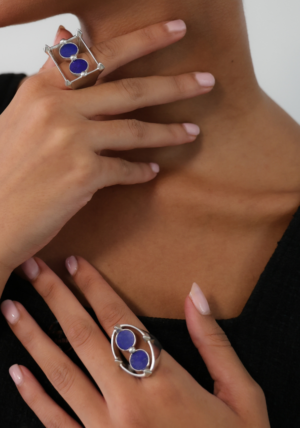 Bague Chevalière Clous Enlacés Ovale