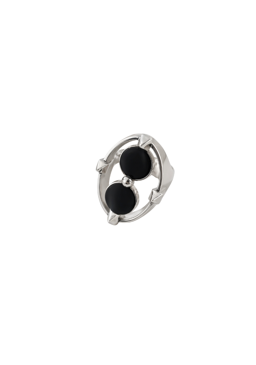 Bague Chevalière Clous Enlacés Ovale