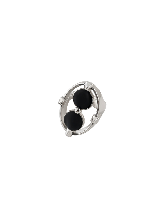 Bague Chevalière Clous Enlacés Ovale