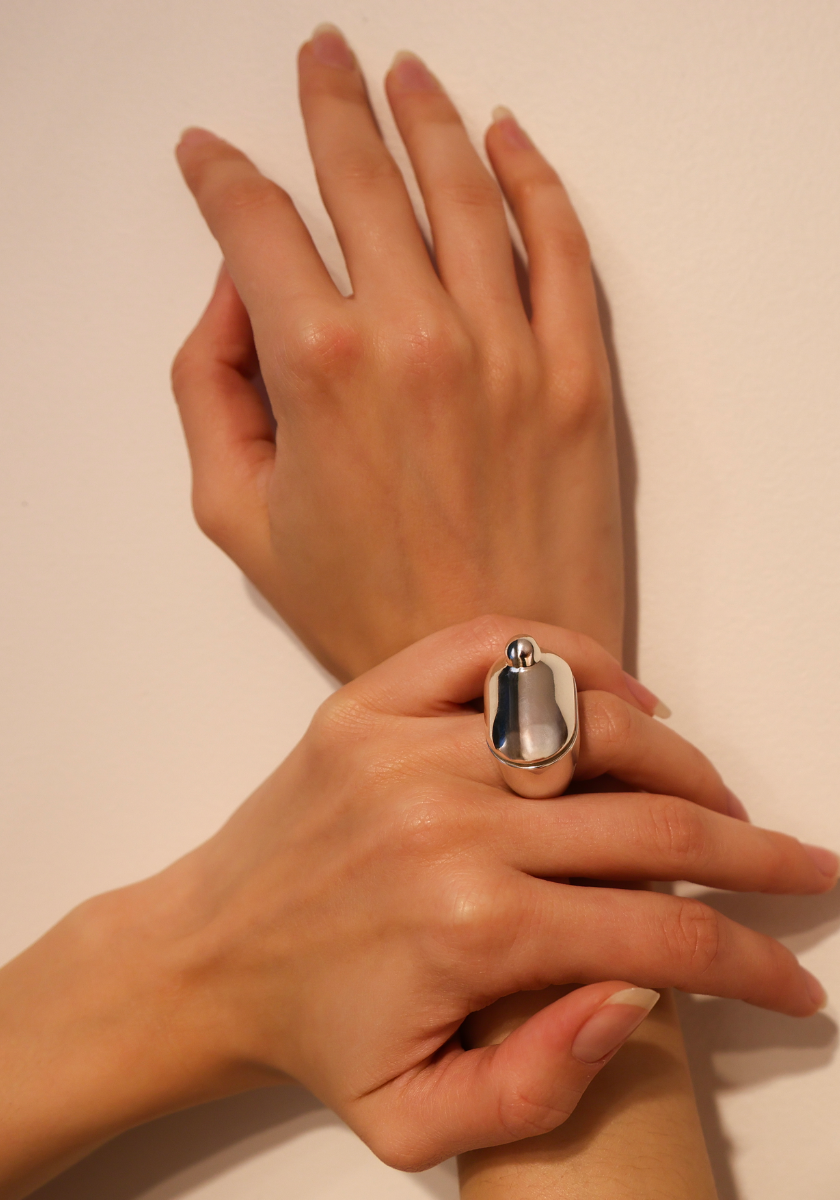 Silver Bead Copacabana Ring