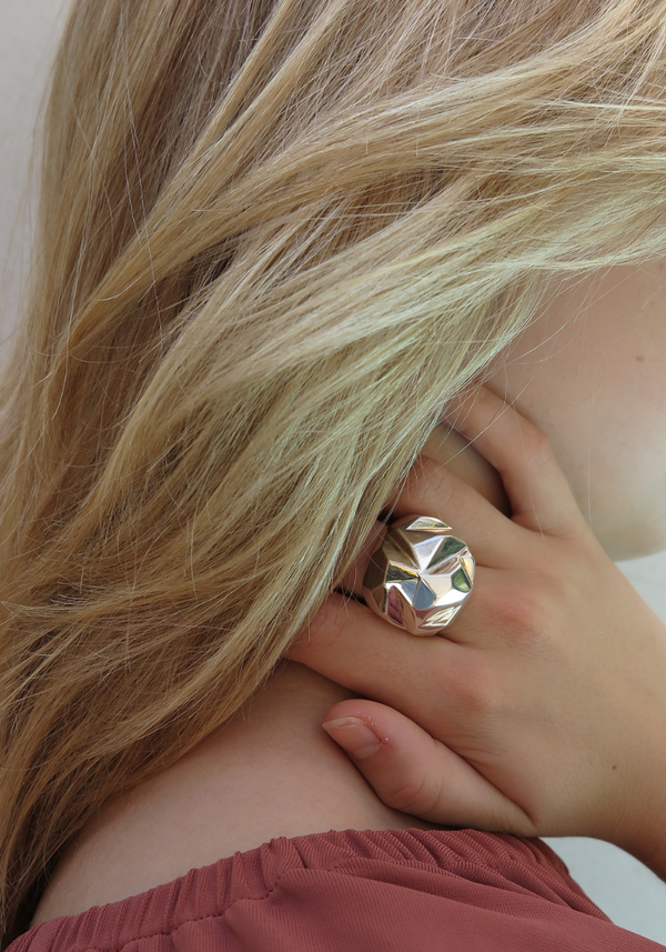 Large Faceted Ring