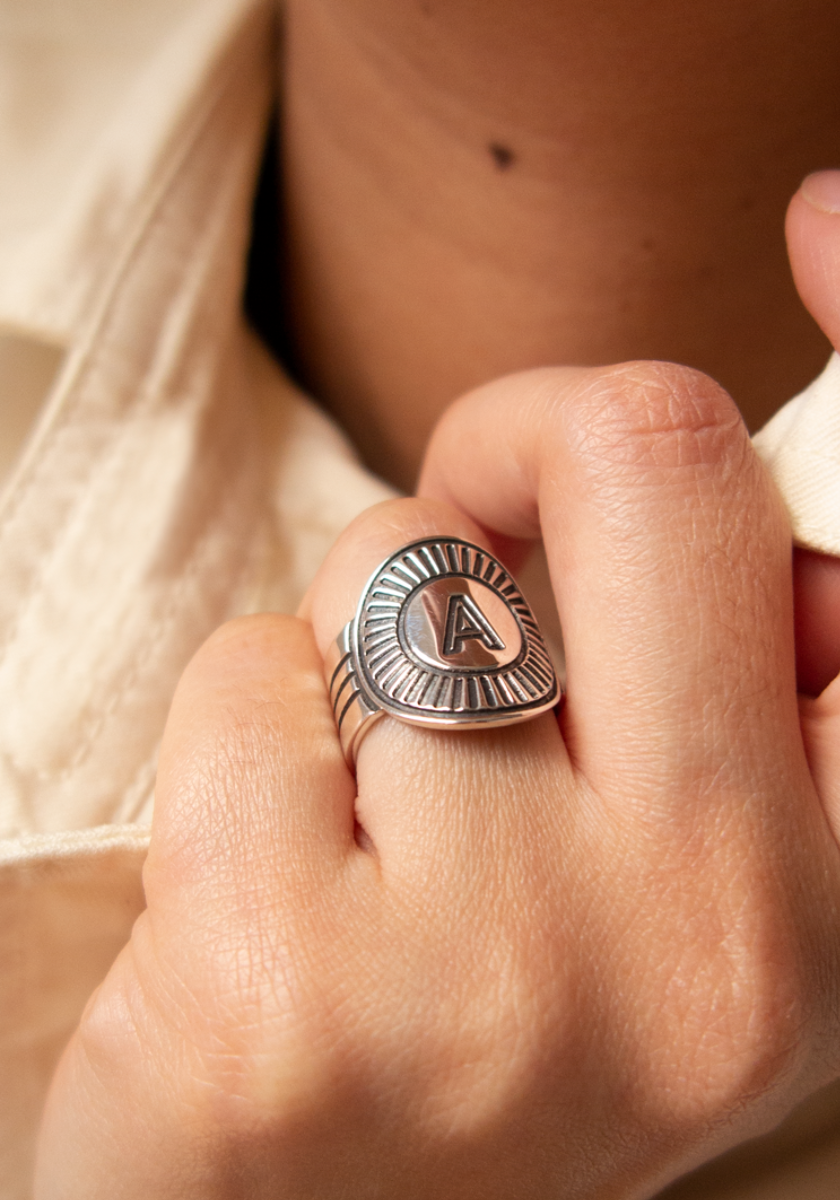 Fuego Letter Ring