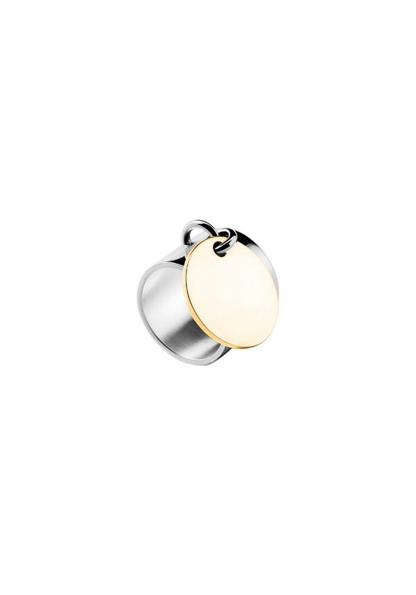 Bague Médaille Or Jaune et Argent