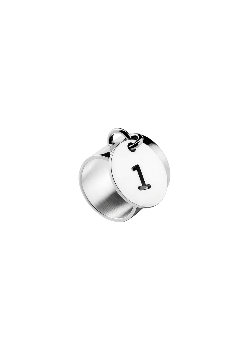 Hollowed-out Number Medal Ring