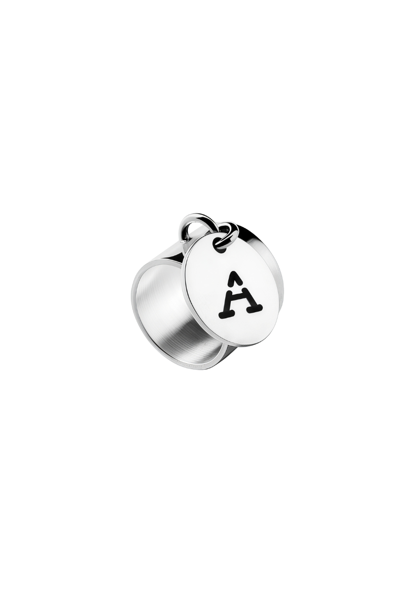 Bague Médaille Lettre Évidée
