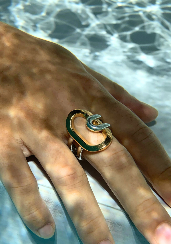 Bague Océann Or Jaune et Argent
