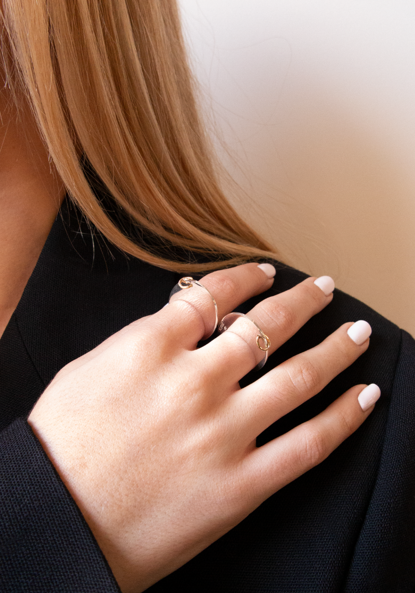 Yellow Gold and Silver Osiris Ring