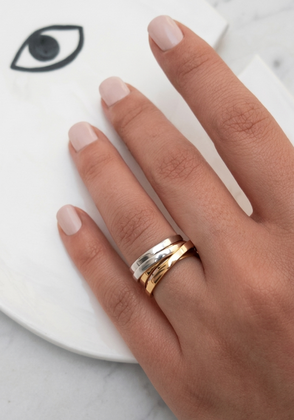 Bague Spirale Petit Modèle Or Jaune et Argent