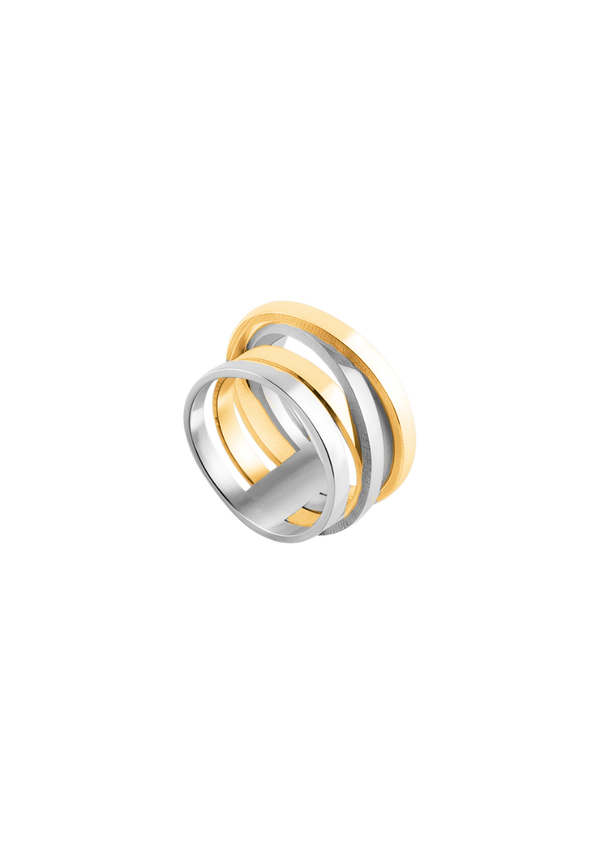 Bague Spirale Petit Modèle Or Jaune et Argent
