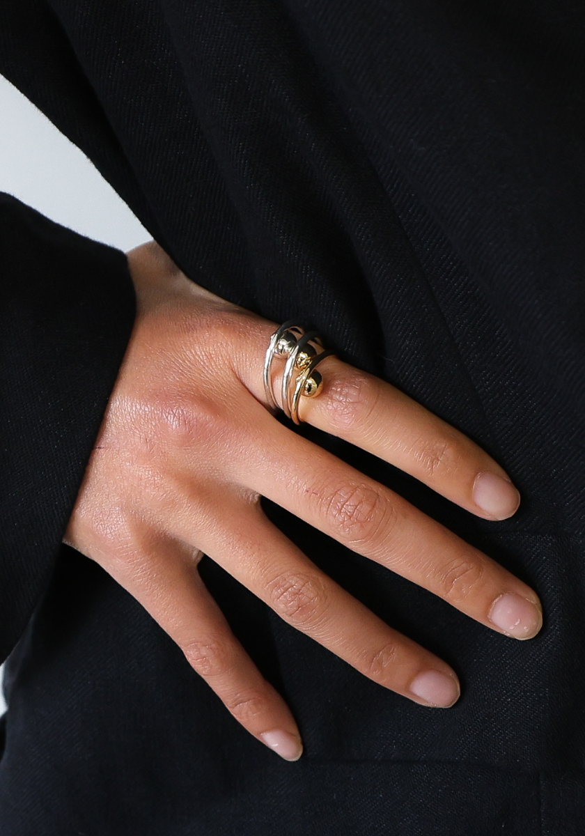 Yellow Gold and Silver Zoe Ring