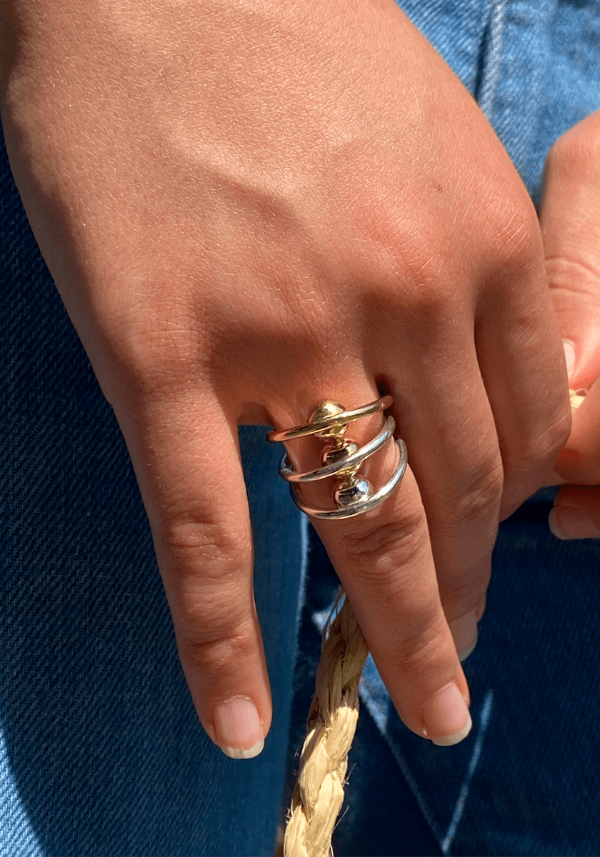 Yellow Gold and Silver Zoe Ring